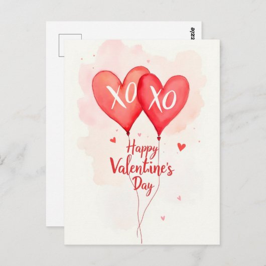 Valentijnsdag viering van de liefde briefkaart (Voorkant / Achterkant)