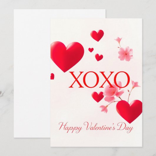 Valentijnsdag viering van de liefde kaart (Voorkant / Achterkant)