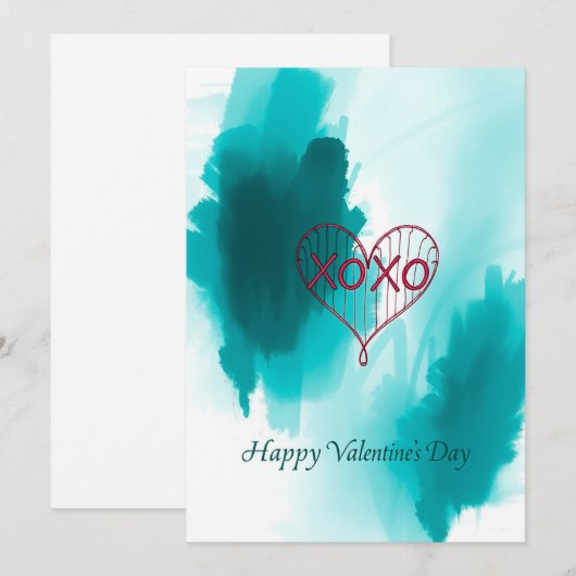 Valentijnsdag viering van de liefde kaart (Voorkant / Achterkant)