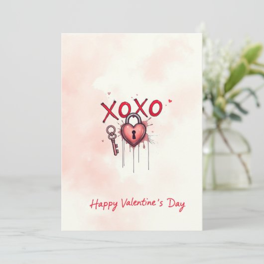 Valentijnsdag viering van de liefde kaart (Staand voorkant)