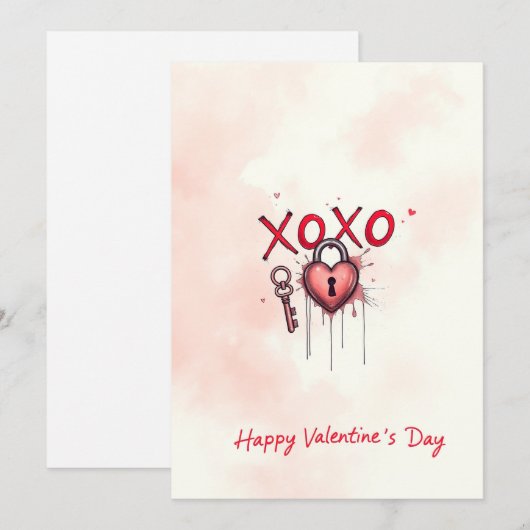 Valentijnsdag viering van de liefde kaart (Voorkant / Achterkant)