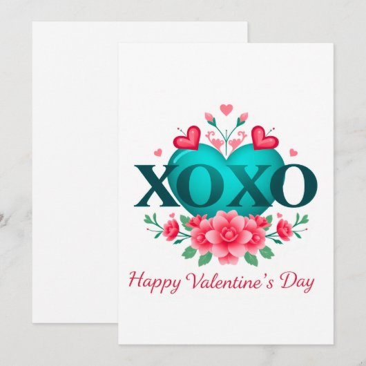 Valentijnsdag viering van de liefde kaart (Voorkant / Achterkant)