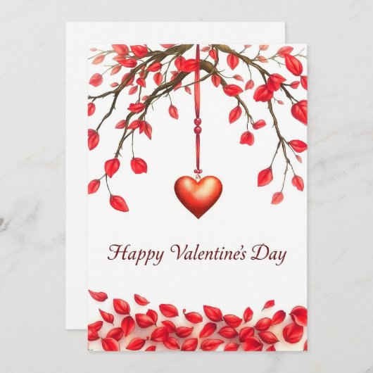 Valentijnsdag viering van de liefde kaart (Voorkant / Achterkant)