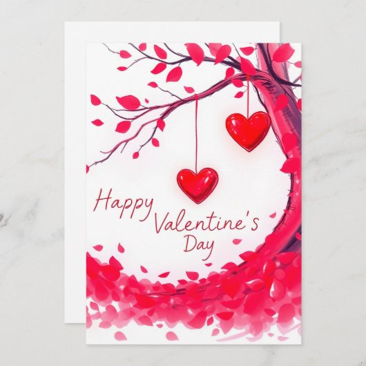 Valentijnsdag viering van de liefde kaart (Voorkant / Achterkant)