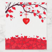 Valentijnsdag viering van de liefde wijn etiket (Enkel label)