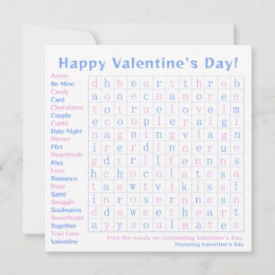Valentijnsdag Viering Woord spel roze, blauw Feestdagenkaart