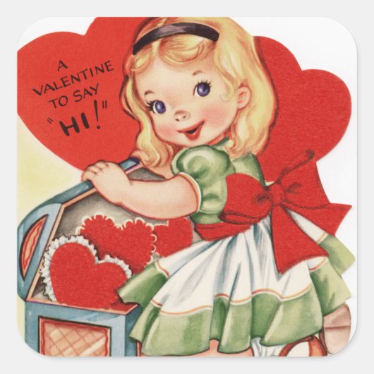  Valentijnsdag Vierkante Sticker (Voorkant)