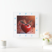 Valentijnsdag Vierkante Wandklok (Huis)