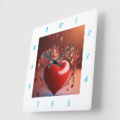Valentijnsdag Vierkante Wandklok (Hoek)