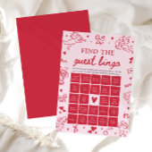 Valentijnsdag Vind de Gast Bingo Bruiloftsspel Kaart