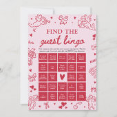 Valentijnsdag Vind de Gast Bingo Bruiloftsspel Kaart (Voorkant)