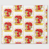 Valentijnsdag Vintage Banaan Cadeaupapier (Vlak)