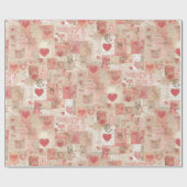 Valentijnsdag Vintage Brieven Inpakpapier  (Vlak)