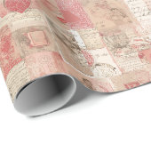 Valentijnsdag Vintage Brieven Inpakpapier  (Rol Hoek)