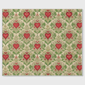 Valentijnsdag Vintage Harten Cadeaupapier (Vlak)