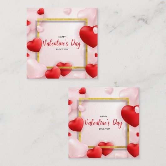 Valentijnsdag visitekaartjes (Voorkant / Achterkant)