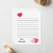 Valentijnsdag Vlakke Notitiekaart Notitiekaartje (Voorkant / Achterkant in situ)