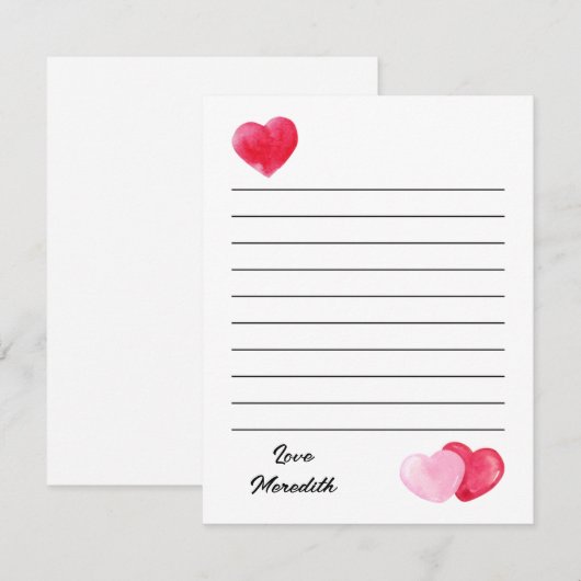 Valentijnsdag Vlakke Notitiekaart Notitiekaartje (Voorkant / Achterkant)