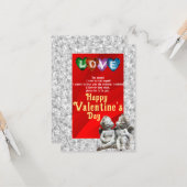 Valentijnsdag Vlakke Wenskaart Kaart (Voorkant / Achterkant in situ)