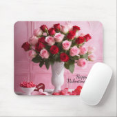 Valentijnsdag Voeg Aangepaste Tekst Harten Rozen G Muismat (Met muis)