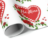 Valentijnsdag Voeg Rozen Tekst rood harten toe Gif Cadeaupapier (Rol Hoek)