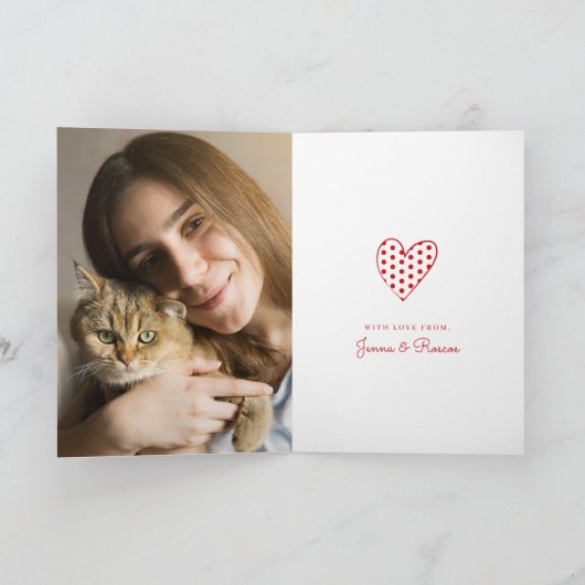 VALENTIJNSDAG VOEG UW FOTO-MIJ EN Mijn kattenfeest Feestdagen Kaart (Binnen)