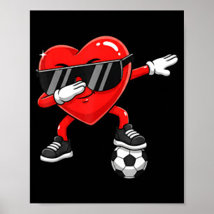 Valentijnsdag Voetbal Hart Dab Voetbal Mannen Jong Poster