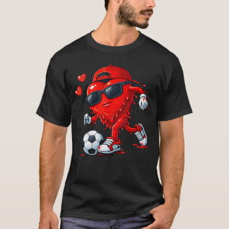 Valentijnsdag Voetbal Hart Drip Sport Liefde Valen T-shirt