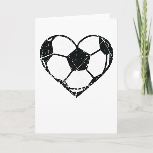 Valentijnsdag Voetbal Hart Grunge Mannen Vrouwen Kaart (Voorkant)