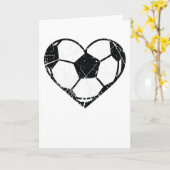 Valentijnsdag Voetbal Hart Grunge Mannen Vrouwen Kaart (Gele Bloem)