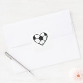 Valentijnsdag Voetbal Hart Grunge Mannen Vrouwen Vierkante Sticker (Envelop)