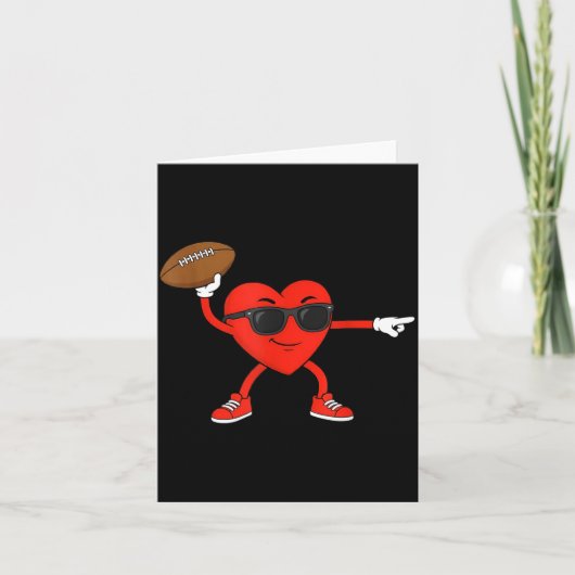 Valentijnsdag Voetbal Hart Spelend Kaart (Voorkant)