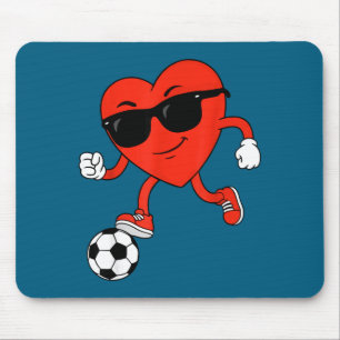 Valentijnsdag Voetbal Hart Spelend Ontwerp Muismat