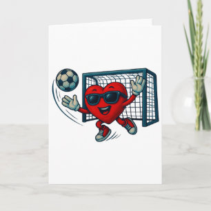 Valentijnsdag Voetbal Keeper Grappig Hart Jongens Kaart
