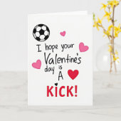 Valentijnsdag Voetbal Kick Kaart (Gele Bloem)