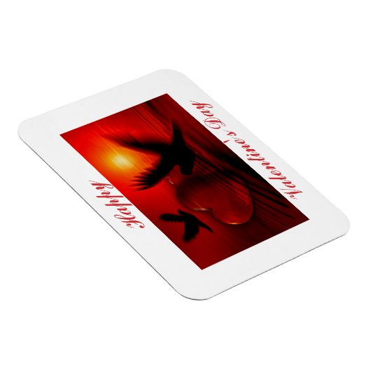 Valentijnsdag vogels en harten magneet (Rechterzijde)