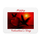 Valentijnsdag vogels en harten magneet (Horizontaal)