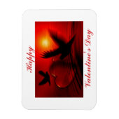 Valentijnsdag vogels en harten magneet (Verticaal)