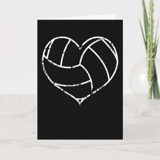 Valentijnsdag Volleyball Heart Grunge Mannen Vrouw Kaart (Voorkant)