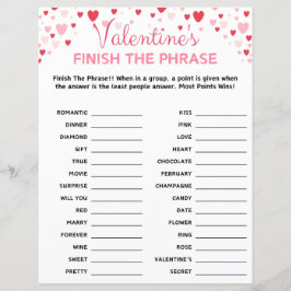 Valentijnsdag Voltooi het woordspel