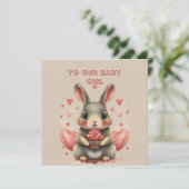 Valentijnsdag voor baby dochter kaart (Staand voorkant)