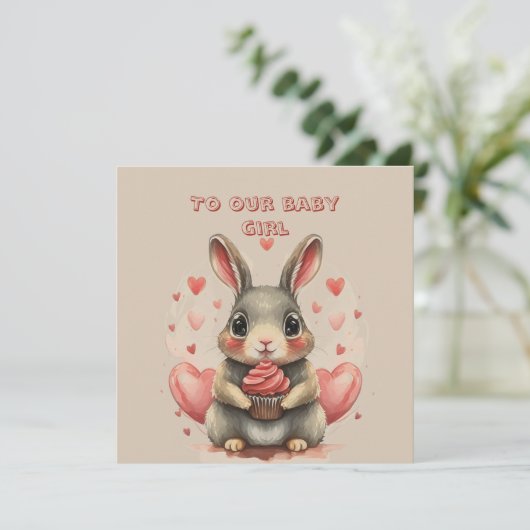 Valentijnsdag voor baby dochter kaart (Staand voorkant)