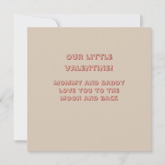 Valentijnsdag voor baby dochter kaart (Achterkant)