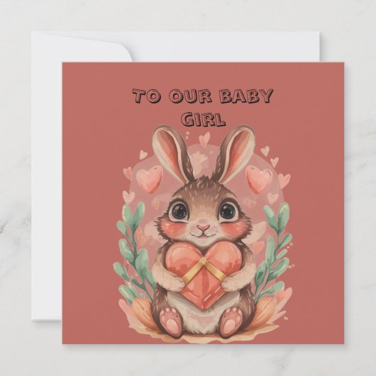 Valentijnsdag voor baby dochter kaart (Voorkant)