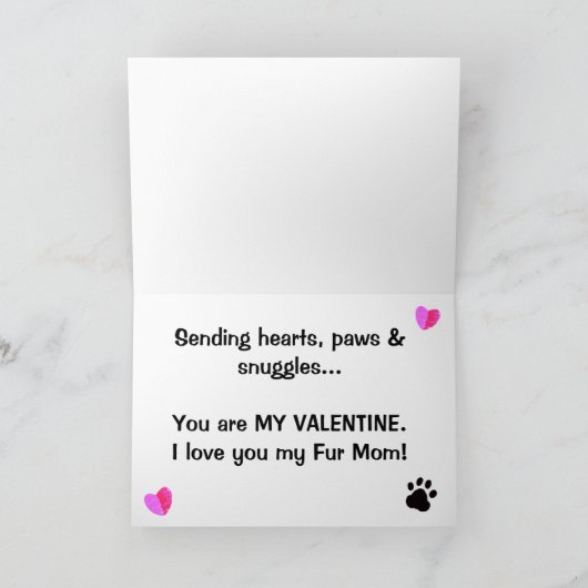 Valentijnsdag voor Bontmoeder Wenskaart Kaart (Binnen)