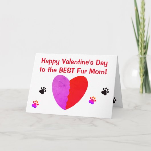 Valentijnsdag voor Bontmoeder Wenskaart Kaart (Voorkant)