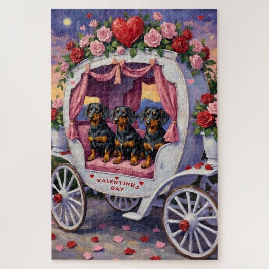 Valentijnsdag voor Dachshond honden Legpuzzel (Verticaal)
