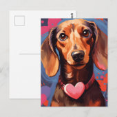 Valentijnsdag voor Dachshund Briefkaart (Voorkant / Achterkant)