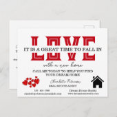 Valentijnsdag voor de verkoop van onroerend goed v feestdagenkaart (Voorkant / Achterkant)