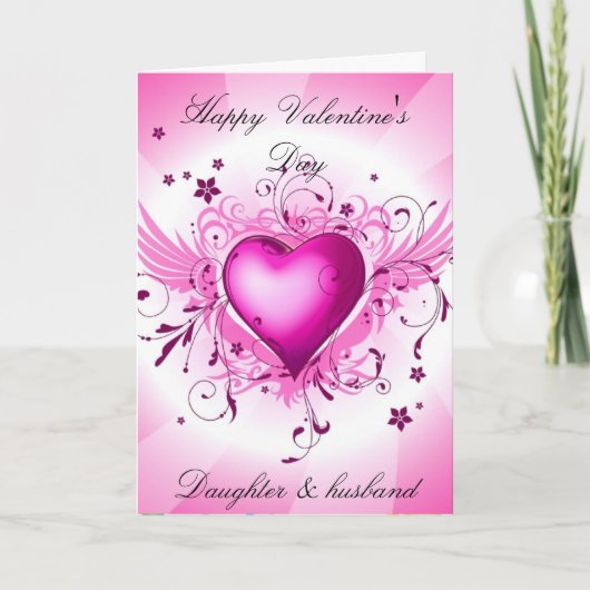 Valentijnsdag voor dochter en man feestdagen kaart (Voorkant)